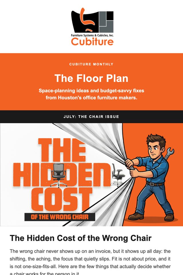 July edition of The Floor Plan, the chair issue
