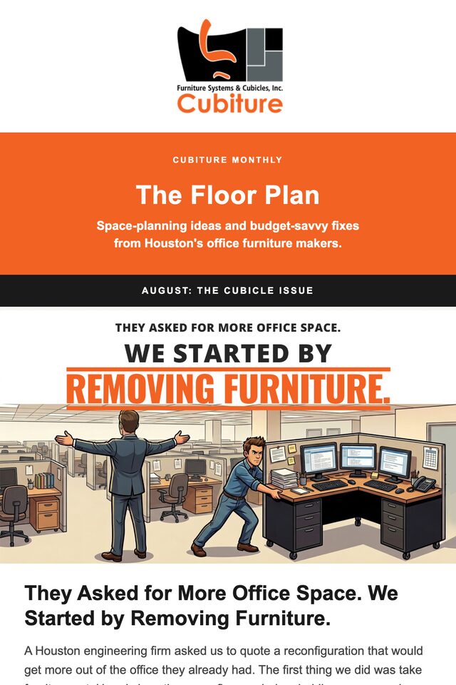 August edition of The Floor Plan, the cubicle issue